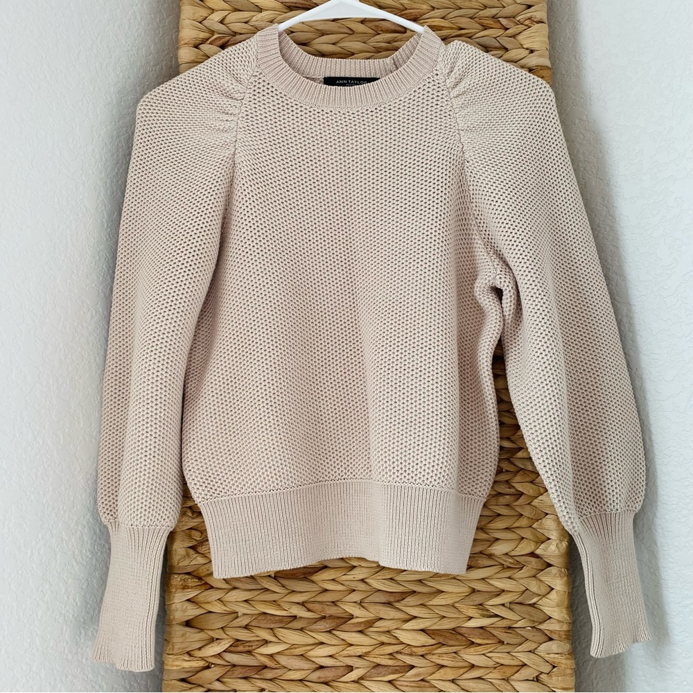 Ann Taylor - textured puff sleeve sweater
